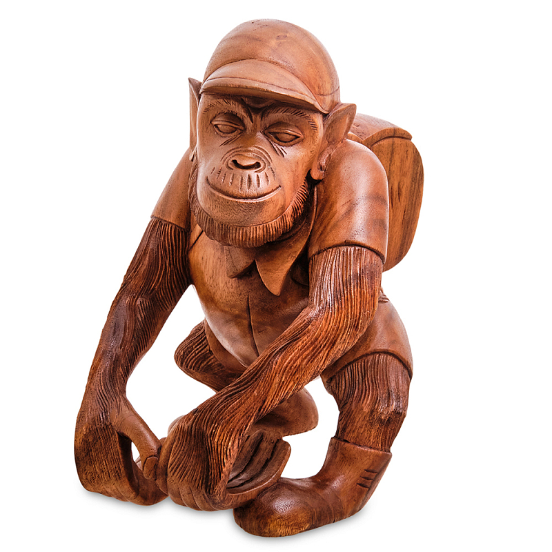 Статуэтка деревянная в виде обезьяны Bali Monkey Коричневый Статуэтка деревянная в виде обезьяны Bali Monkey Коричневый в Костроме | Loft Concept