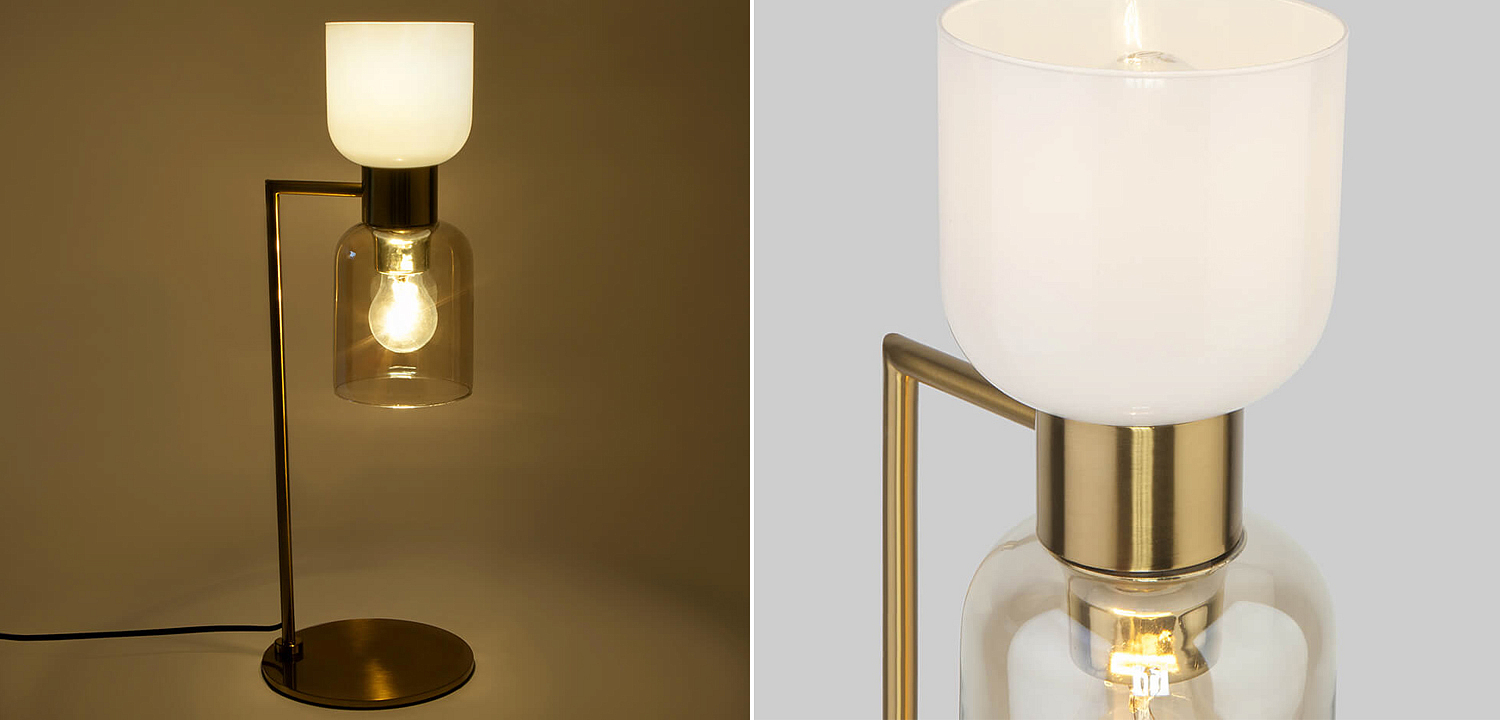 Настольная лампа Light maker studio white and smok brass Настольная лампа Light maker studio white and smok brass - Loft-Concept в Костроме