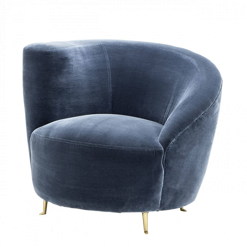 Кресло Eichholtz Chair Khan Синий Латунь Кресло Eichholtz Chair Khan Синий Латунь в Костроме | Loft Concept