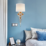 Бра с цветочным основанием и тканевым абажуром Tugella Flower Lamp варинант исполнения - 4 | Loft Concept в Костроме