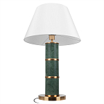 Настольная лампа на основании из зеленого мрамора с белым абажуром Noelia Green варинант исполнения - 3 | Loft Concept в Костроме
