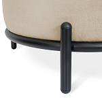 Банкетка круглая бежевый велюр на 4-х металлических ножках черного цвета SANJAY варинант исполнения - 2 | Loft Concept в Костроме