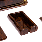 Настольный письменный набор с часами из природного камня обсидиана  Contract Extended варинант исполнения - 5 | Loft Concept в Костроме