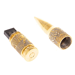 Флеш-карта USB 2.0 на 32 гб в виде пули с гравировкой природы в подарочной коробке Metal Flash Drive варинант исполнения - 2 | Loft Concept в Костроме