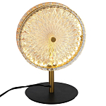 Настольная лампа с плафоном из рельефного стекла Peony Glass Bronze  варинант исполнения - 2 | Loft Concept в Костроме