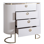 Комод белый овальный с мраморной столешницей Thoroughbass варинант исполнения - 2 | Loft Concept в Костроме