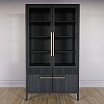 Витрина Primo со стеклянными фасадами и буфетом шпон Черный дуб варинант исполнения - 2 | Loft Concept в Костроме