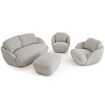 Полукруглое кресло из обивки меланж Halle Melange Armchair варинант исполнения - 9 | Loft Concept в Костроме