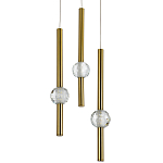 Подвесной светильник с 3-мя плафонами Celestin Spheres Brass Hanging Lamp варинант исполнения - 1 | Loft Concept в Костроме