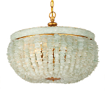 Подвесной светильник с каскадом из стеклянных декоративных элементов на золотом каркасе Shining Sea Glass варинант исполнения - 3 | Loft Concept в Костроме