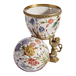 Шкатулка в форме яйца на величественных львах из фарфора с бронзовыми элементами Eden Garden варинант исполнения - 7 | Loft Concept в Костроме