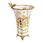 Ваза из фарфора с бронзовой стрекозой  Paradise Dragonfly варинант исполнения - 1 | Loft Concept в Костроме