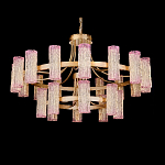 Люстра двухъярусная круглая с текстурными цилиндрическими плафонами Glimpse варинант исполнения - 2 | Loft Concept в Костроме