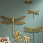 Настенный декор из двух декоративных стрекоз Flight of the Dragonfly варинант исполнения - 2 | Loft Concept в Костроме