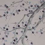 Обои ручная роспись Plum Blossom Special Colourway on Lilac Hint dyed silk варинант исполнения - 1 | Loft Concept в Костроме