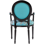 Полукресло из массива бука бирюзовое с изображением птиц и цветов Turquoise Chinoiserie Garden Chair варинант исполнения - 2 | Loft Concept в Костроме
