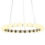 Люстра светодиодная кольцевая с круглыми плафонами белого цвета PEARLS Suspension 48 варинант исполнения - 3 | Loft Concept в Костроме