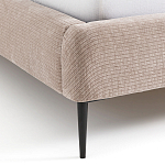 Кровать с обивкой велюр Hazel Velour Beige Bed варинант исполнения - 6 | Loft Concept в Костроме