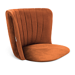 Стул с мягкой оранжевой обивкой из велюра и подъемно-поворотным механизмом на черных колесиках Harper Orange варинант исполнения - 2 | Loft Concept в Костроме