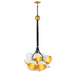 Люстра с 15-ю белыми  плафонами с золотой внутренней поверхностью Hinkley варинант исполнения - 7 | Loft Concept в Костроме