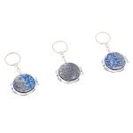 Зеркало брелок карманное двухстороннее из натурального камня Лазурит Stone Mirrors варинант исполнения - 8 | Loft Concept в Костроме