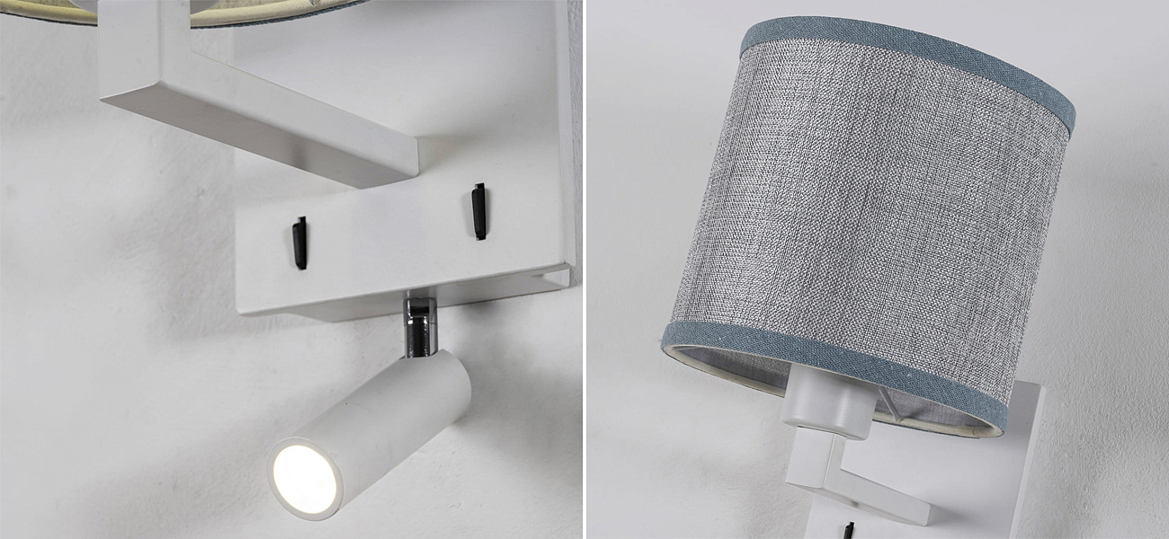 Бра с абажуром и поворотным спотом Trumpet Lamp White Бра с абажуром и поворотным спотом Trumpet Lamp White - Loft-Concept в Костроме