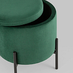 Зеленый пуф на черных ножках SANJAY варинант исполнения - 3 | Loft Concept в Костроме