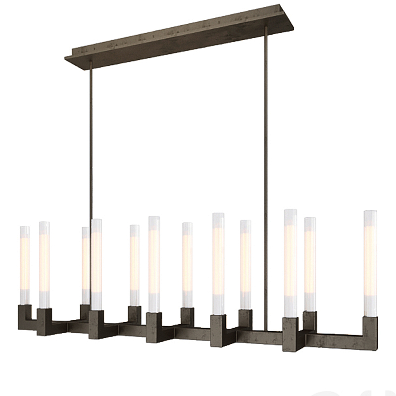 Люстра CANELLE Linear Chandelier 12 Modern Black Черный матовый в Костроме | Loft Concept 