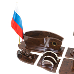 Настольный письменный набор с часами из природного камня обсидиана Competent Leader варинант исполнения - 3 | Loft Concept в Костроме