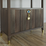 Стеллаж со стеклянными полками Elsa Dreams Walnut варинант исполнения - 1 | Loft Concept в Костроме