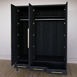 Большой Шкаф Primo Черный дуб с 3 дверьми и 3 выдвижными ящиками варинант исполнения - 8 | Loft Concept в Костроме