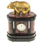 Часы настольные бронзовые с декором в виде медведя Bear Stone Clock варинант исполнения - 4 | Loft Concept в Костроме