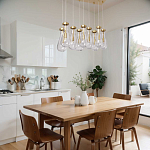 Люстра с 9-ю прозрачными стеклянными плафонами в форме капли Lucid Rain  варинант исполнения - 11 | Loft Concept в Костроме