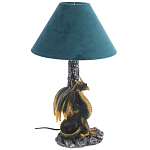 Настольная лампа Дракон Dragon Black Gold Table Lamp Синий Абажур варинант исполнения - 1 | Loft Concept в Костроме