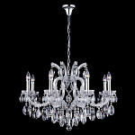 Люстра подвесная с 8-ю лампочками и прозрачными хрустальными подвесками на хромированном основании Crystal lamps варинант исполнения - 2 | Loft Concept в Костроме