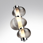 Подвесной светильник с 3-мя рифлеными стеклянными шарами Marcelh Light варинант исполнения - 9 | Loft Concept в Костроме