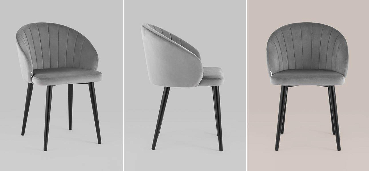 Стул Balsari Chair Светло-Серый Велюр Стул Balsari Chair Светло-Серый Велюр - Loft-Concept в Костроме