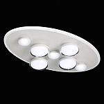 Потолочный светильник овальной формы белого цвета с 7-ю лампами Lunar Pebbles варинант исполнения - 4 | Loft Concept в Костроме