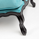 Трехместный диван из натурального бука бирюзовый с изображением птиц и цветов Turquoise Chinoiserie Garden Sofa варинант исполнения - 8 | Loft Concept в Костроме