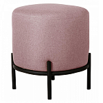 Круглый пуф на металлических ножках с обивкой из рогожки Casey Poof варинант исполнения - 3 | Loft Concept в Костроме