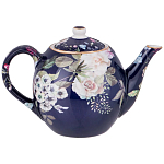 Чайный сервиз из фарфора темно-синий с рисунком цветов на 6 персон 14 предметов 300 мл Garden Whisper Porcelain Set  варинант исполнения - 2 | Loft Concept в Костроме