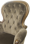 Кресло с мягкой обивкой из коричневого велюра на 4-х деревянных ножках Evelyn Classical Armchair варинант исполнения - 4 | Loft Concept в Костроме