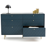Комод с 6 выдвижными ящиками Scale Ornament Blue Chest of Drawers варинант исполнения - 4 | Loft Concept в Костроме