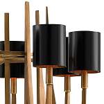 Люстра с 8-ю черными цилиндрическими плафонами Stylistic Lines варинант исполнения - 1 | Loft Concept в Костроме