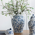 Ваза с крышкой и бело-синим цветочным узором Blue & White Ornament  варинант исполнения - 7 | Loft Concept в Костроме
