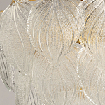 Люстра на цепи с прозрачными стеклянными подвесками в виде листьев Textured Glass Chandelier варинант исполнения - 4 | Loft Concept в Костроме