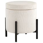Молочный пуф на черных ножках SANJAY варинант исполнения - 1 | Loft Concept в Костроме