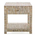 Тумбочка прикроватная Vancouver Bone Inlay Bedside Beige варинант исполнения - 3 | Loft Concept в Костроме