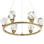 Подвесная круглая люстра с хрустальными плафонами Esme Crystal Brass Ring Chandelier варинант исполнения - 1 | Loft Concept в Костроме