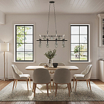 Люстра подвесная с 8-ю лампами и стеклянными круглыми подвесками Currey & Company варинант исполнения - 2 | Loft Concept в Костроме